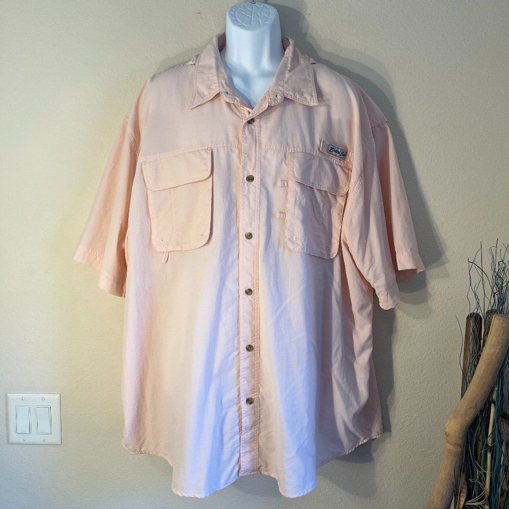 Bimini Bay Outfitters Fishing Shirt 3XL Pink UPF 50 Vented Nylon